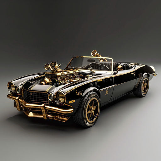 Steampunk-inspired Chevrolet Camaro Classic Car with brass