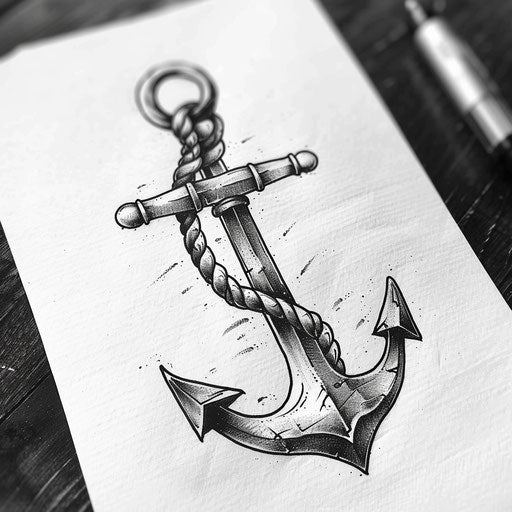 Classic sailor tattoo design in bold black ink