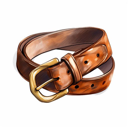 Belt clipart in the style of Oil painting, on a white background