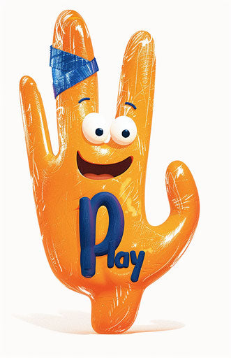 Cute cartoon hand, white background, Disney style, Pixar style