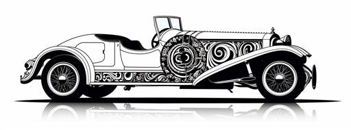 Drawing of a classic sports car