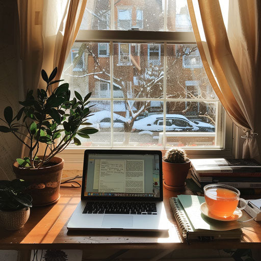 Serene workspace by the window