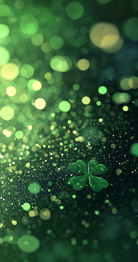 Shamrock, bokeh background, mobile wallpaper, green color theme, high resolution