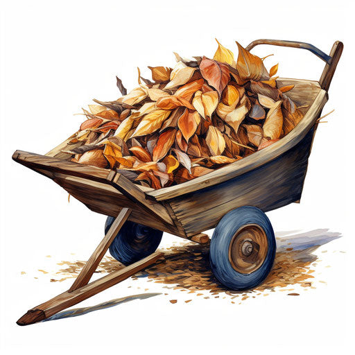Wheelbarrow resembling Oil painting on white background