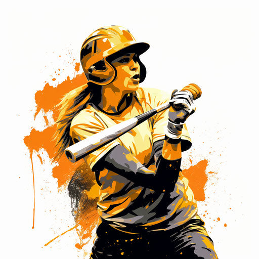 Softball image in the style of Chiaroscuro Art, on a white background