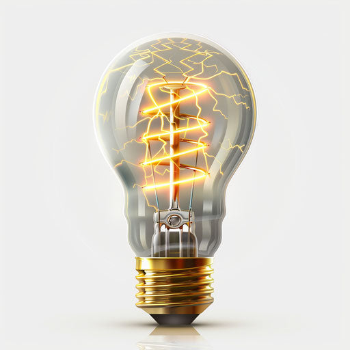 Realistic electricity clipart with flat white background