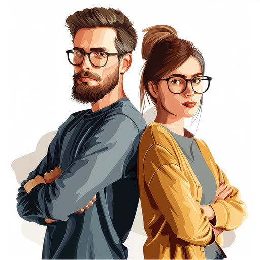 Couple vector png in a photo realistic style