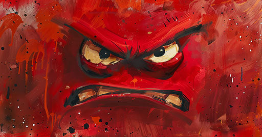 Red angry face, emotional sensitivity style