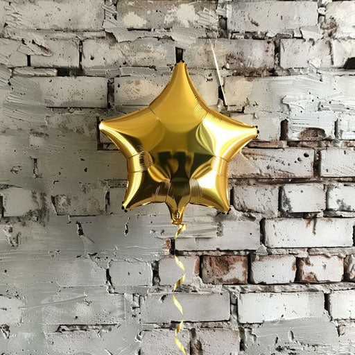 Large gold star shape party balloon