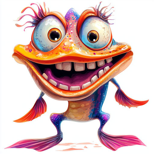 Versatile Sea Animals Caricature Clipart for All Occasions