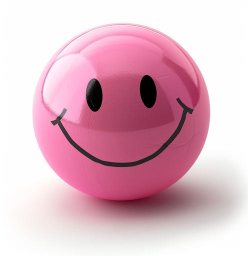 Pink smiley face clipart on white background