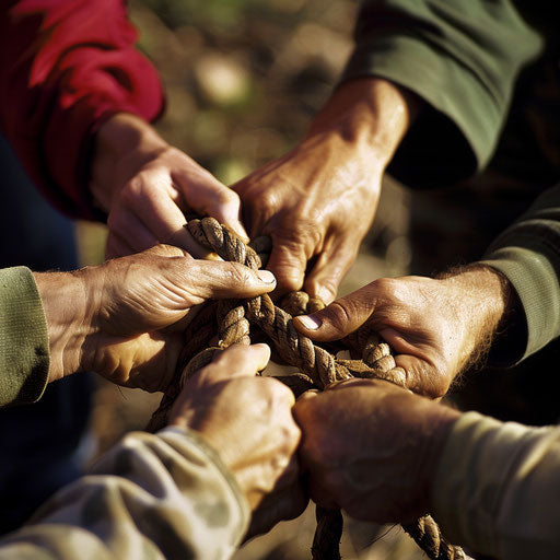 Outdoor team building exercise