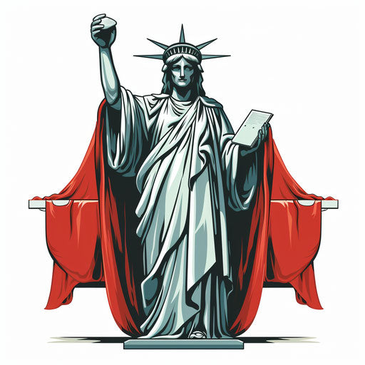 Minimalist democracy on white background