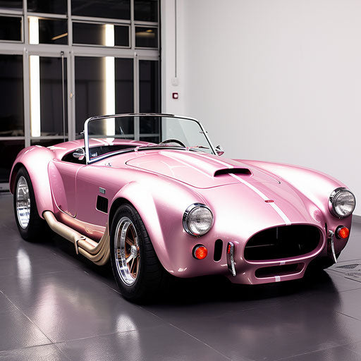 Light pink metallic Shelby Cobra AC car