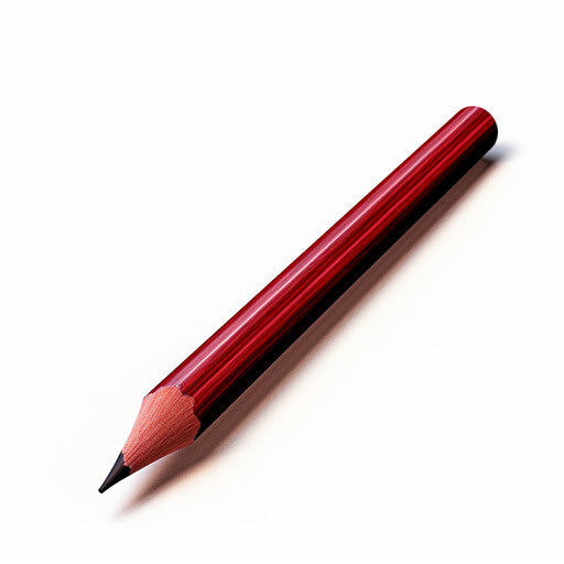 Red crayon in Chiaroscuro Art style on white background