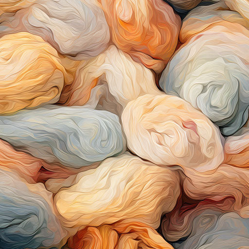 Wool drawing in the style of Impressionistic Art, on white background