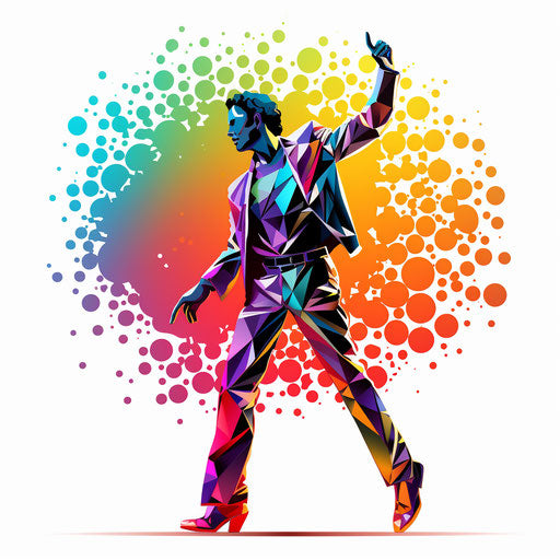 Disco clipart in the style of Chiaroscuro Art, on a white background