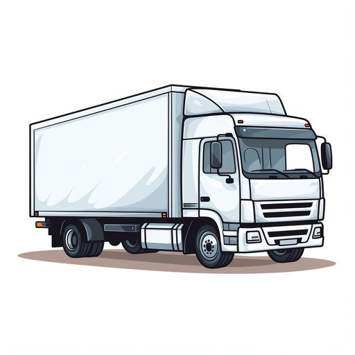 Truck clipart in minimalist style, on white background