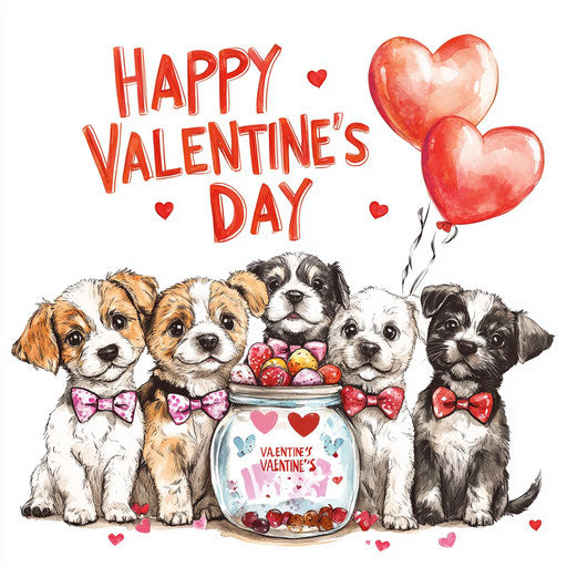 Canine joy and sweet love for Valentine's Day