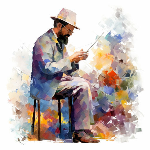 Artistic clipart in the style of Impressionistic Art on white