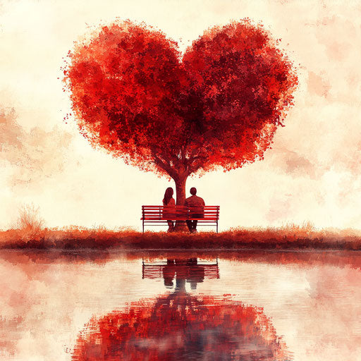 Love on a bench by the lake