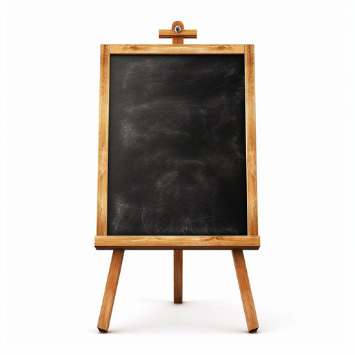 Chalkboard clipart in the style of oil painting on white background