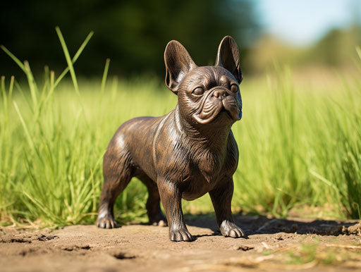 French bulldog in grass with tongue out