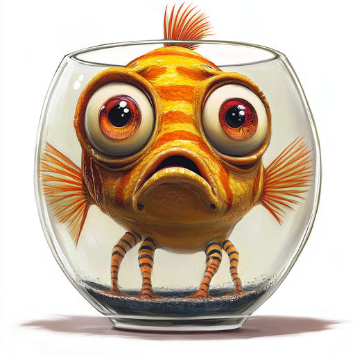 Vibrant Fish Tank Caricature Clipart for Art Education