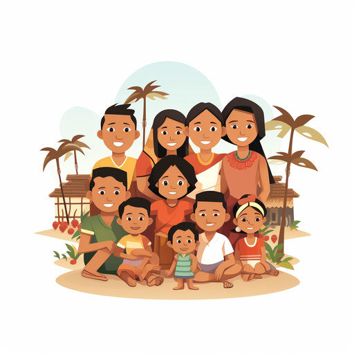 Bayanihan clipart in Minimalist style, on white background