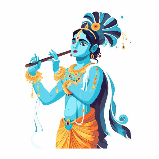 Minimalist Krishna clipart on white background
