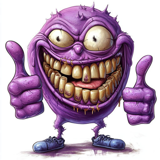 Humorous caricature of a clipart with human characteristics