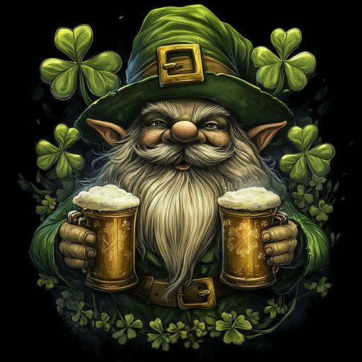 St. Patrick's Day gnome with hat and beer