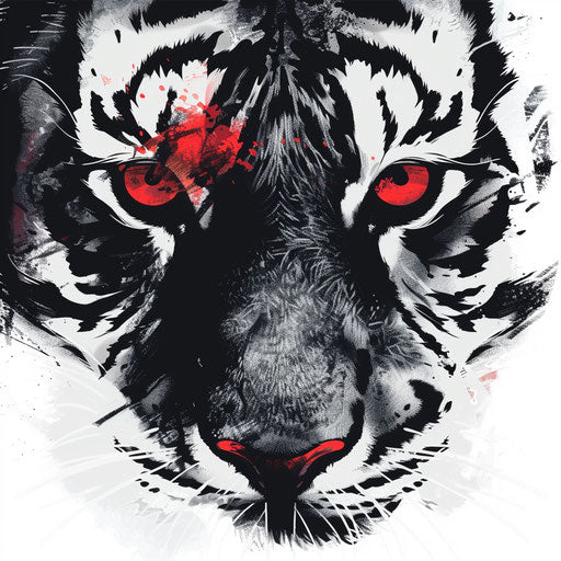 Bold and dramatic sketch of tiger eyes in a flat style