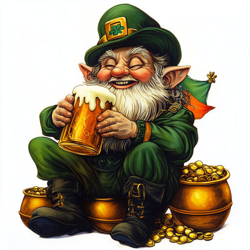 Dwarf drinking beer on St. Patrick's Day