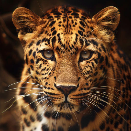 Close-up of a leopard with piercing eyes
