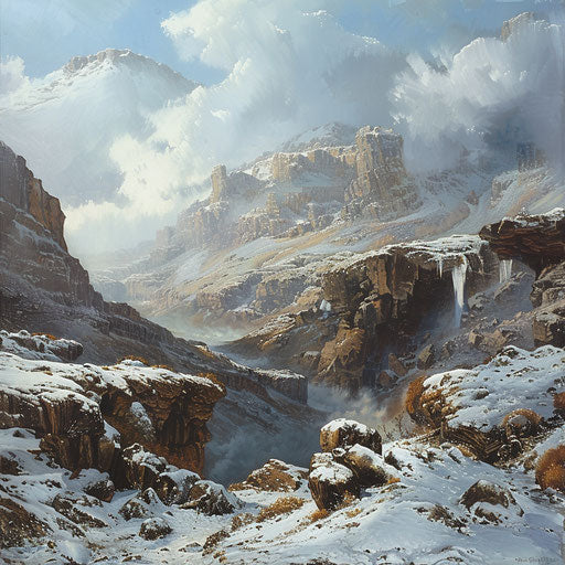 Winter landscape on Jebel Jais, Andreas Achenbach style