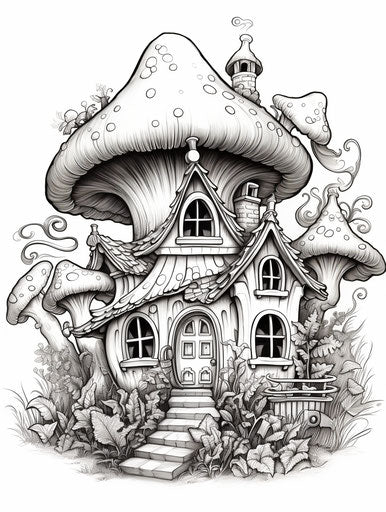 Whimsical mushroom house