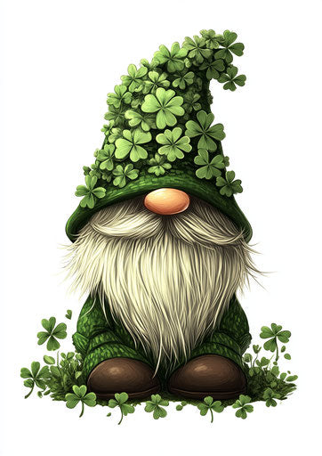 St. Patrick's Day gnome with clover hat