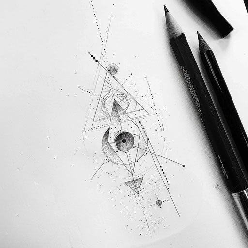 Geometric Cancer Constellation Tattoo Sketch