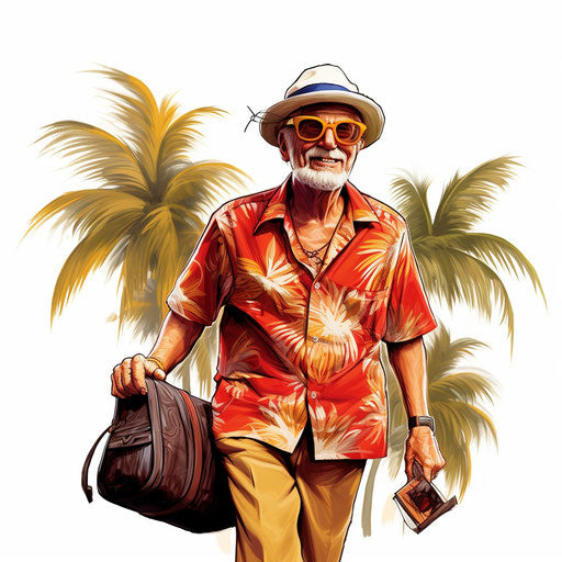 Chiaroscuro Art, retirement clipart on white background