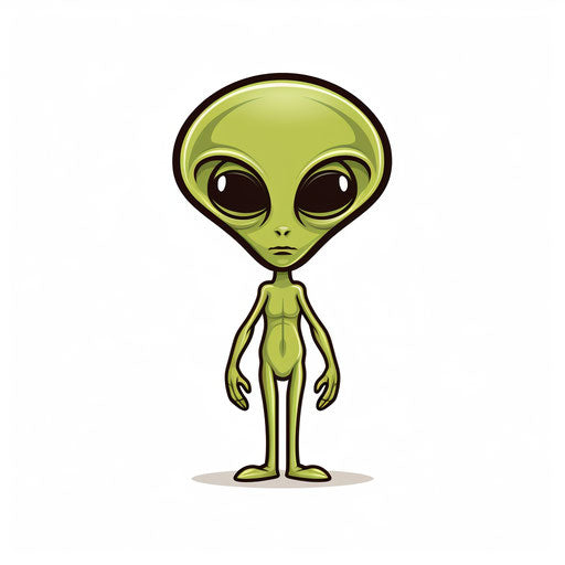 Alien clipart in the style of Minimalist, on a white background