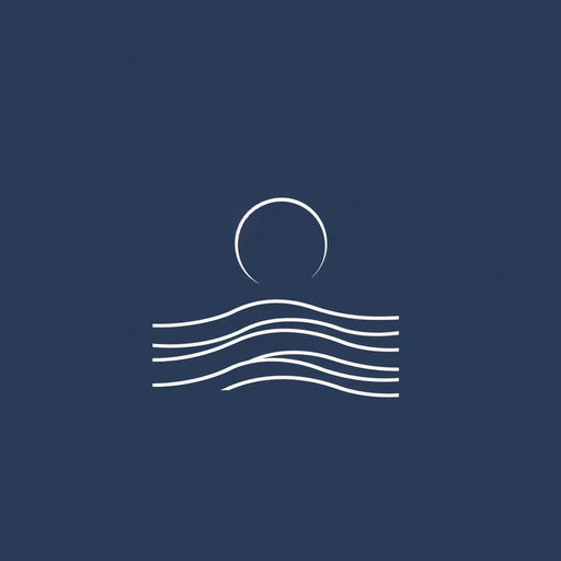 Minimalist logo with thin lines and navy blue background