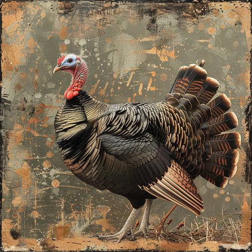 Photo realistic turkey with flat random background