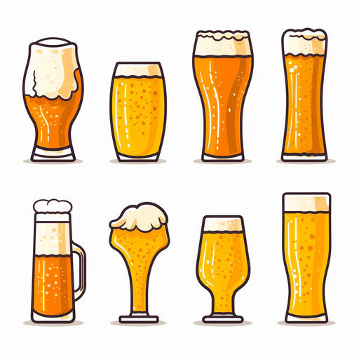 Minimalist beer illustration, on white background