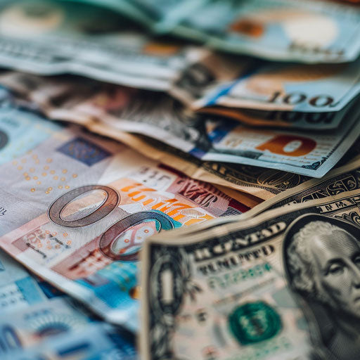 Finance visuals: international currency exchange