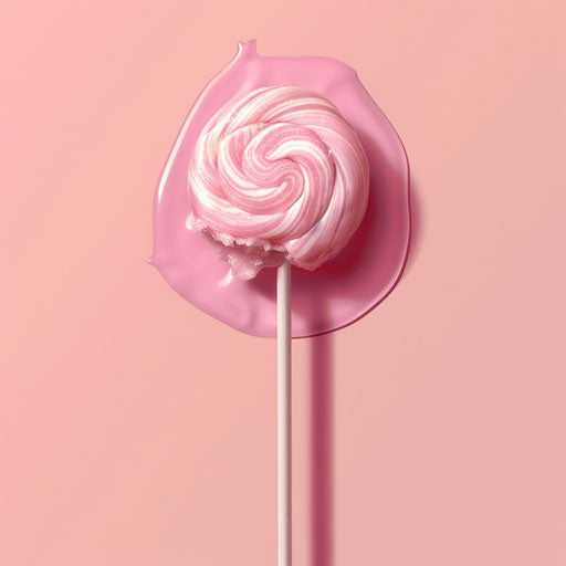 Realistic lollipop on dusky rose background
