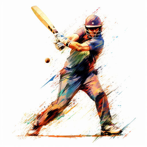 Impressionistic Art illustration of cricket, on white background