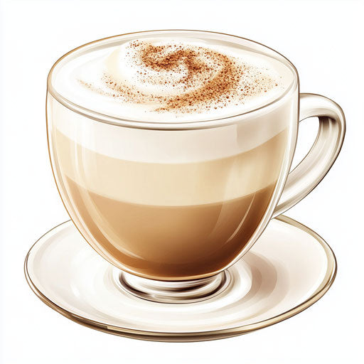 Realistic clipart of a cappuccino, high resolution, isolated
