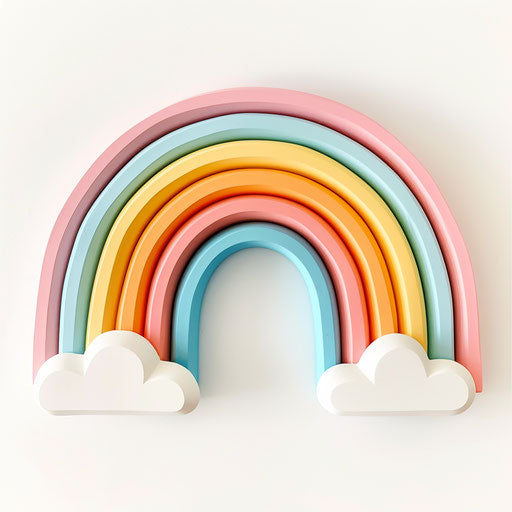 Rainbow clipart in photo realistic style on white background