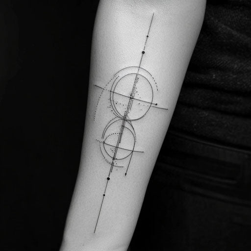Tiny arm tattoos with a minimalist geometric design